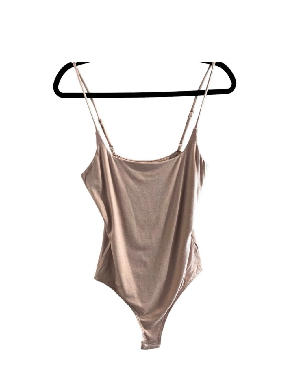 *K276 Wasabi + Mint Women's Sz M Double Layered Square Neck Beige Bodysuit NWOT
